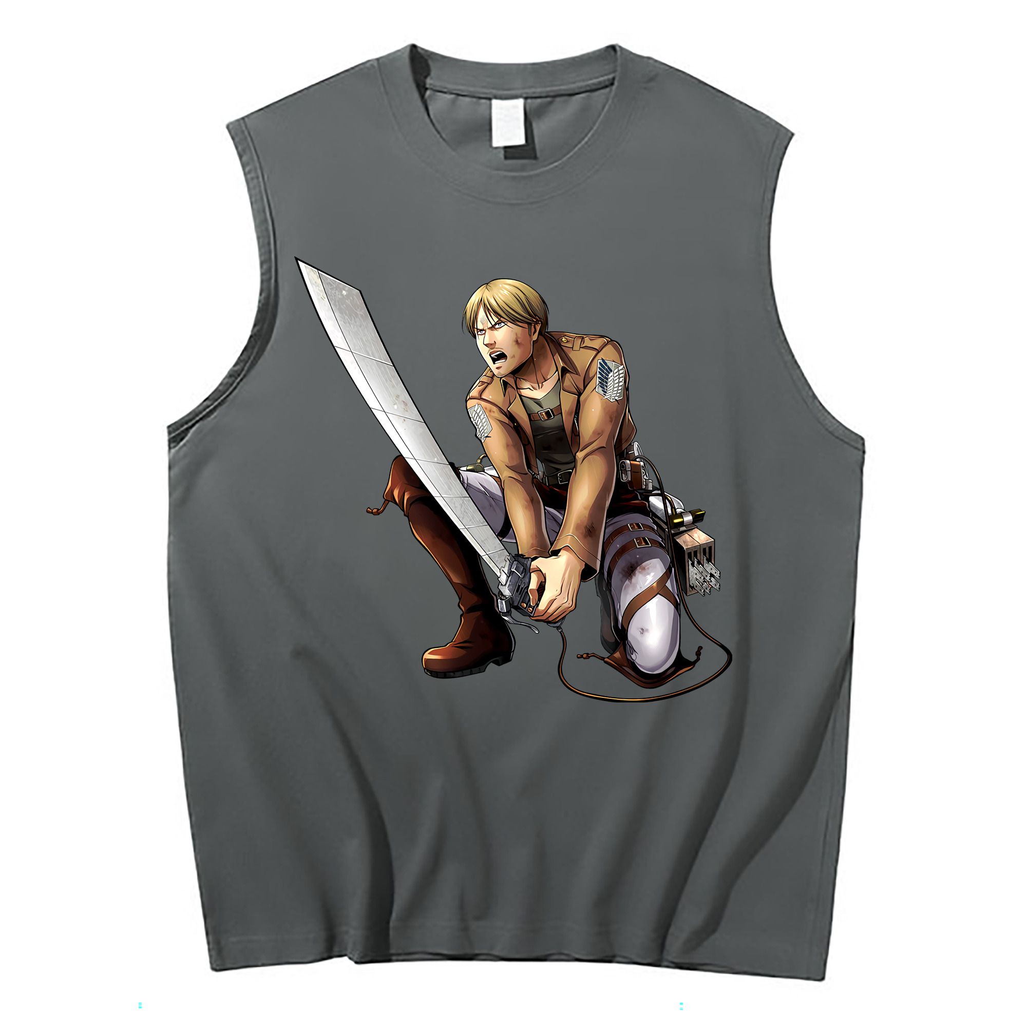 （画像用） 進撃の巨人 ミケ·ザカリアス Attack on Titan Mike Zakarius コットン100％タンクトップ（フロントプリント）
